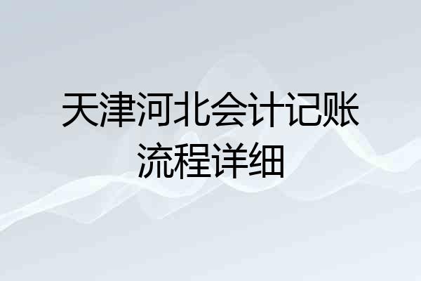 天津河北会计记账流程详细