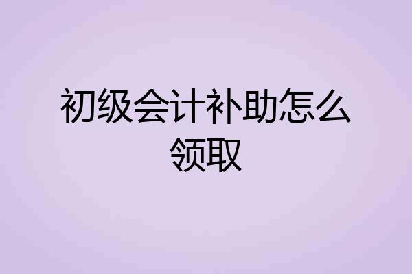 初级会计补助怎么领取