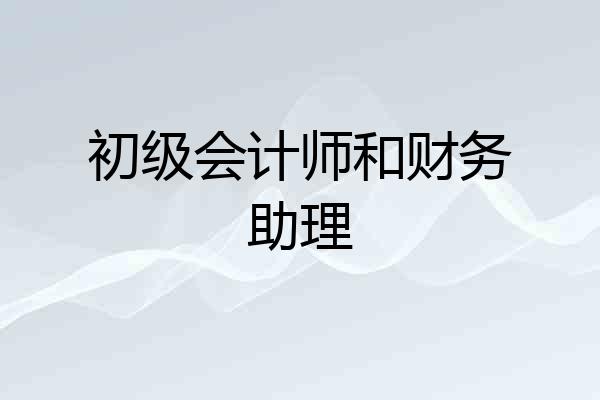 初级会计师和财务助理
