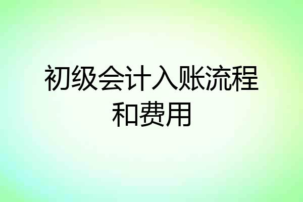 初级会计入账流程和费用