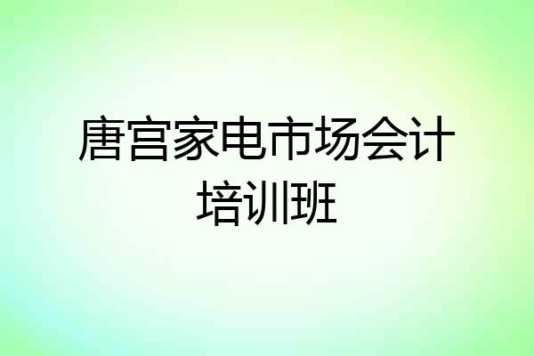 唐宫家电市场会计培训班
