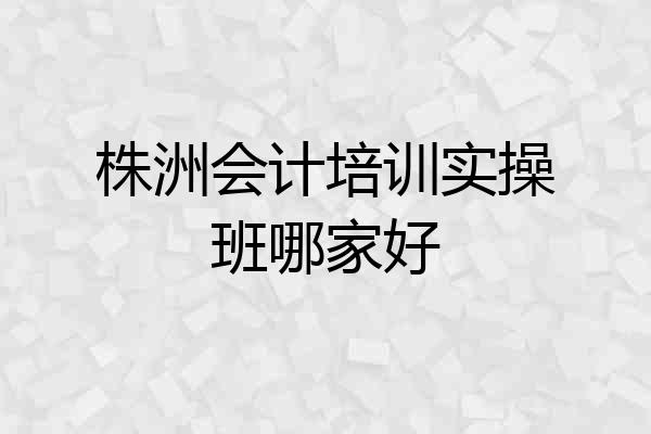 株洲会计培训实操班哪家好