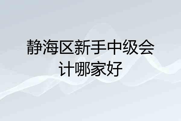静海区新手中级会计哪家好
