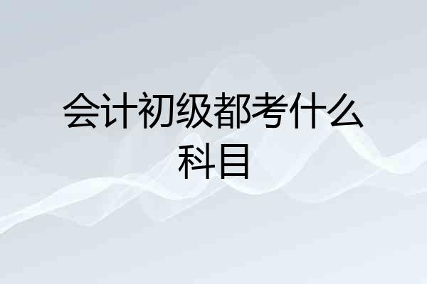 会计初级都考什么科目
