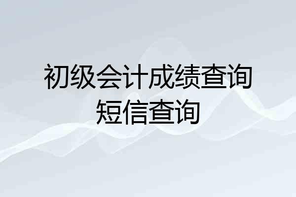 初级会计成绩查询短信查询