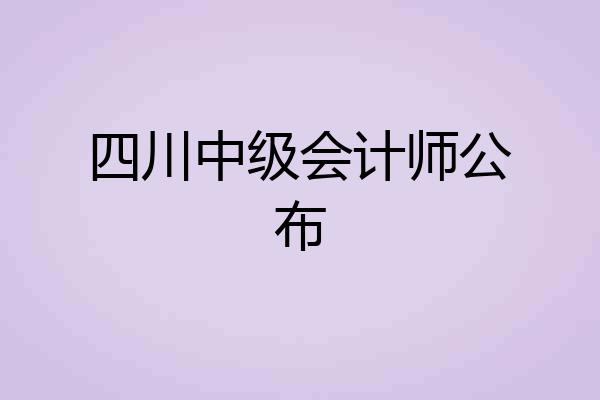 四川中级会计师公布