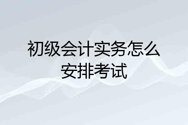 初级会计实务怎么安排考试