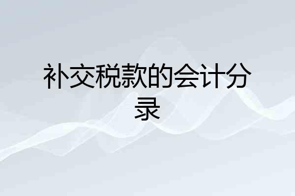 补交税款的会计分录