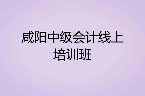 咸阳中级会计线上培训班