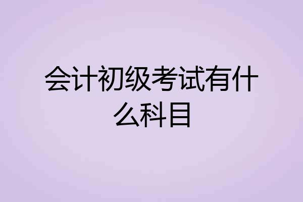 会计初级考试有什么科目