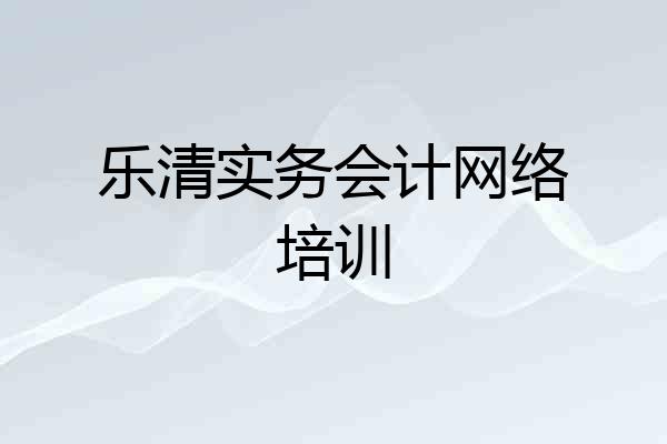 乐清实务会计网络培训