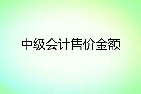 中级会计售价金额