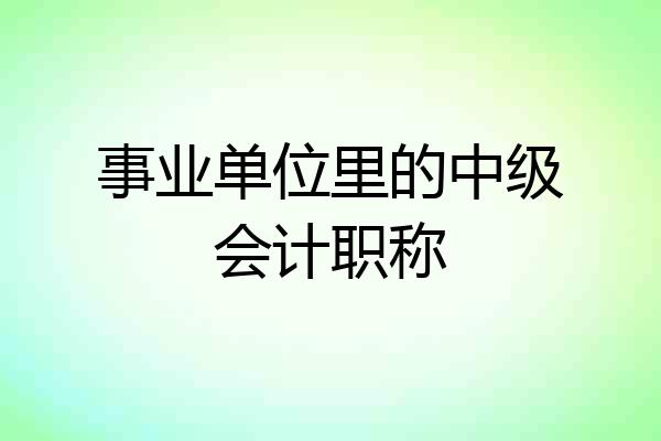 事业单位里的中级会计职称