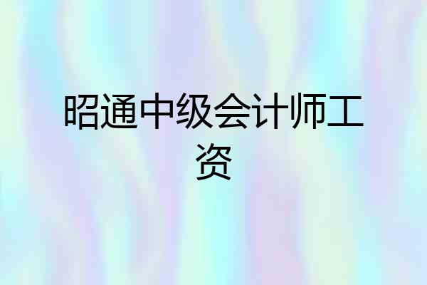 昭通中级会计师工资