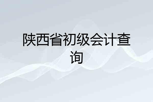 陕西省初级会计查询