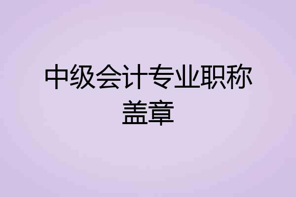 中级会计专业职称盖章