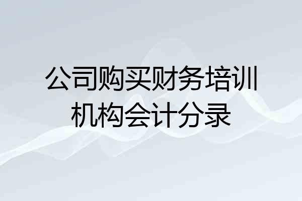 公司购买财务培训机构会计分录
