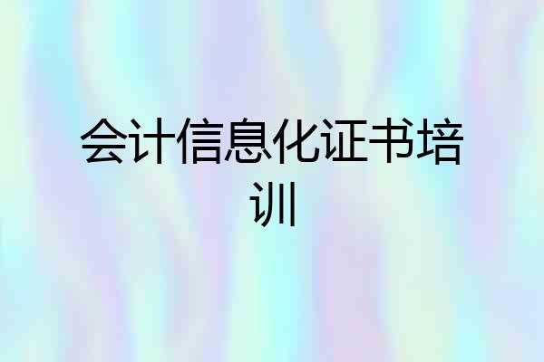 会计信息化证书培训