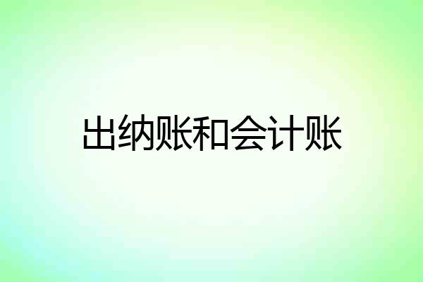 出纳账和会计账