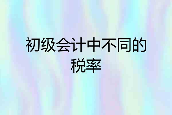 初级会计中不同的税率