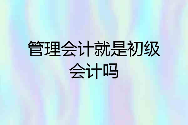 管理会计就是初级会计吗