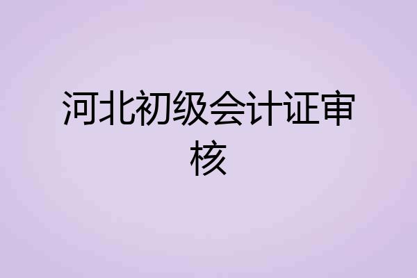 河北初级会计证审核