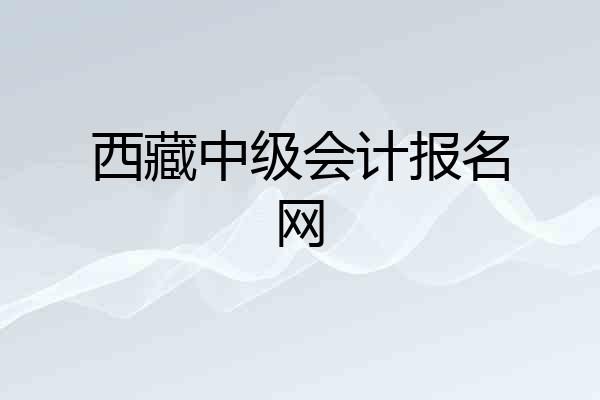 西藏中级会计报名网