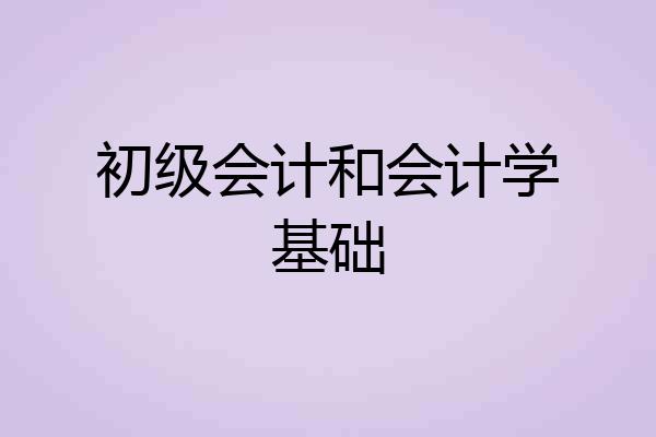 初级会计和会计学基础