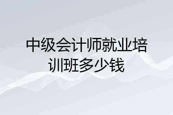 中级会计师就业培训班多少钱