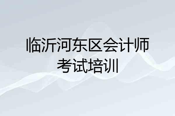 临沂河东区会计师考试培训