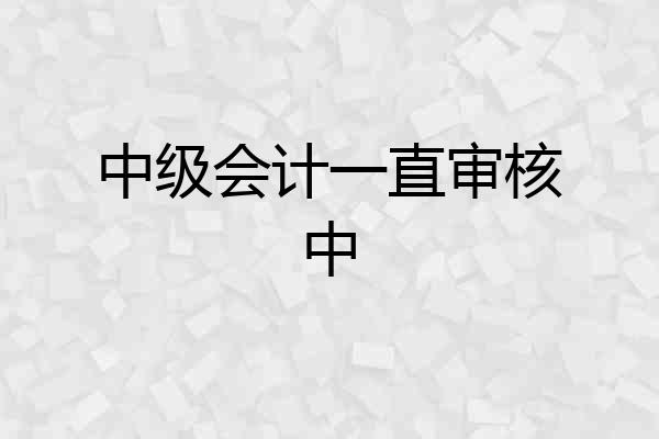 中级会计一直审核中