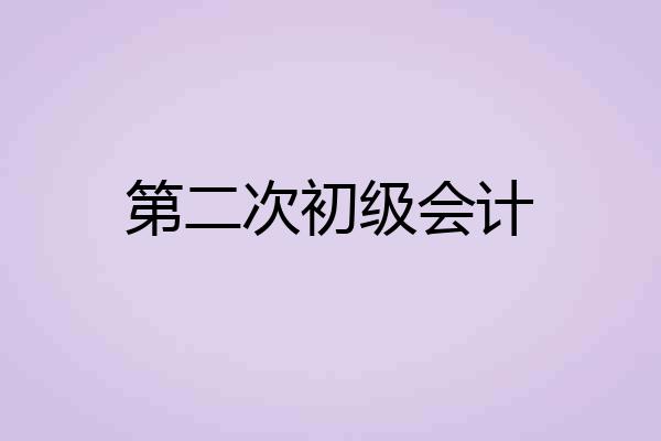 第二次初级会计