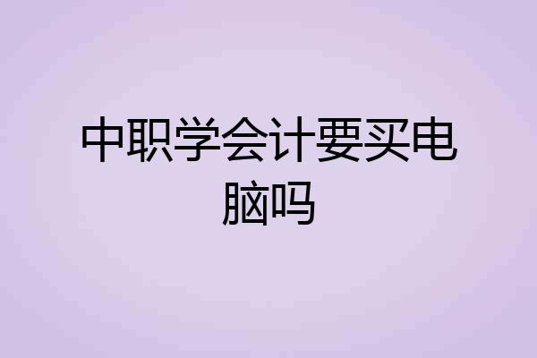 中职学会计要买电脑吗