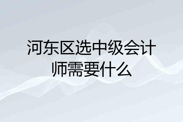 河东区选中级会计师需要什么