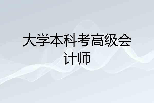 大学本科考高级会计师