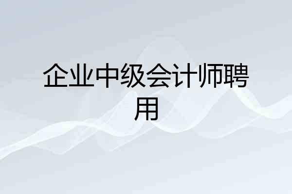 企业中级会计师聘用