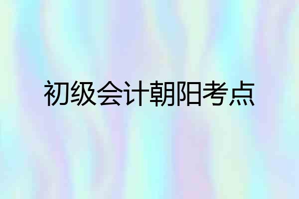 初级会计朝阳考点