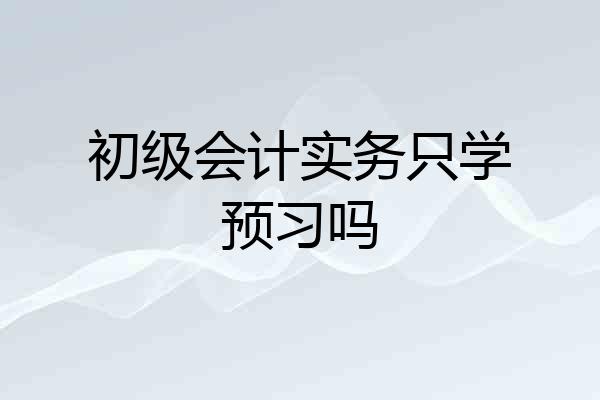 初级会计实务只学预习吗