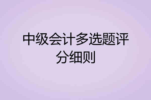 中级会计多选题评分细则