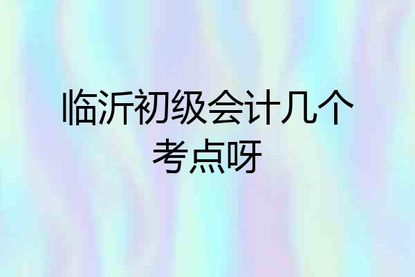 临沂初级会计几个考点呀