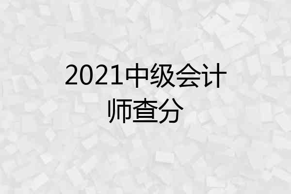 2021中级会计师查分