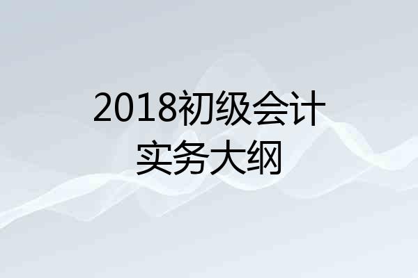 2018初级会计实务大纲