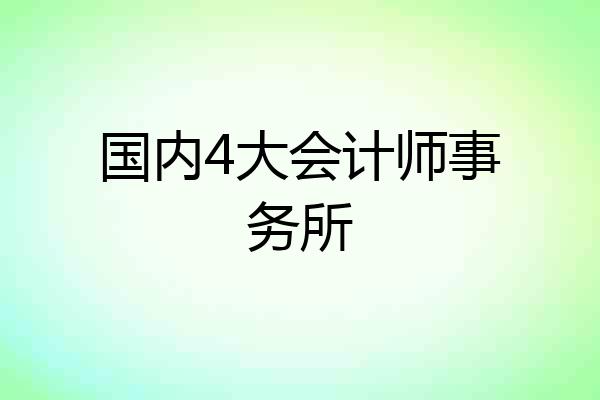 国内4大会计师事务所