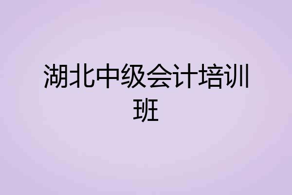 湖北中级会计培训班