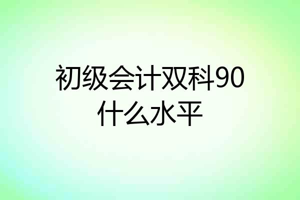 初级会计双科90什么水平