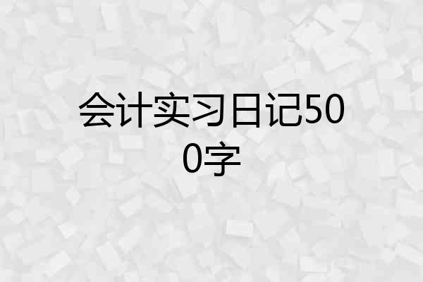 会计实习日记500字