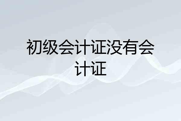 初级会计证没有会计证