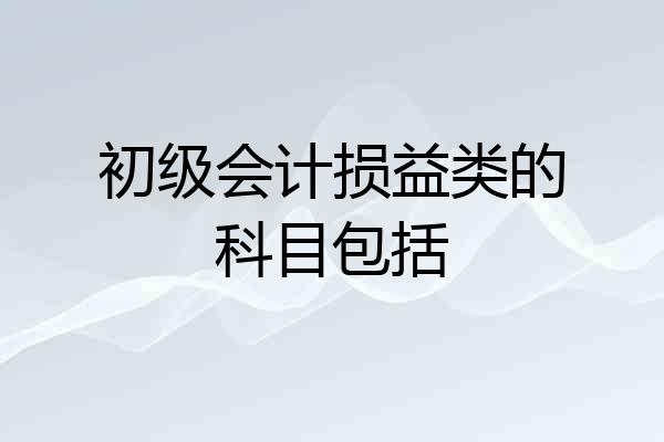 初级会计损益类的科目包括