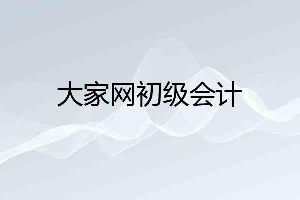 大家网初级会计