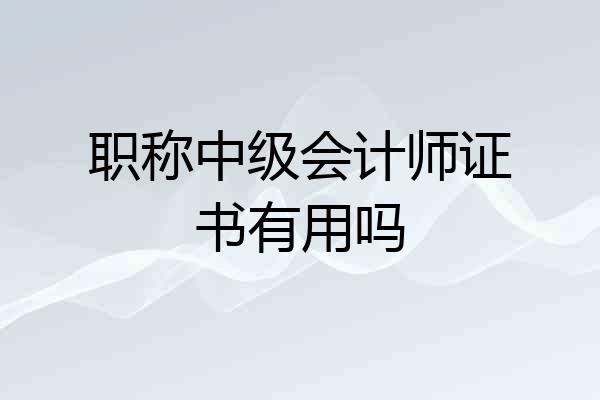 职称中级会计师证书有用吗